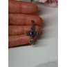 925 Sterling Silver Amethyst & Marcasite Cross Length 1.3 In
