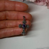 925 Sterling Silver Amethyst & Marcasite Cross Length 1.3 In