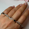 925 Sterling Silver Gold Plated Sapphire Bracelet Length 7.5 in