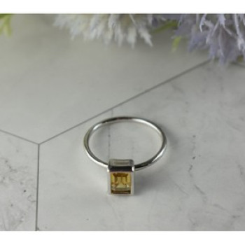 925 Sterling Silver Citrine Ring Size 7.5