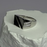 925 Sterling Silver Black Enamel & CZ Men'S Ring Size 11