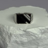925 Sterling Silver Black Enamel & CZ Men'S Ring Size 11