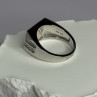 925 Sterling Silver Black Enamel & CZ Men'S Ring Size 11