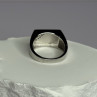 925 Sterling Silver Black Enamel & CZ Men'S Ring Size 11