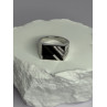 925 Sterling Silver Black Enamel & CZ Men's Ring Size 11