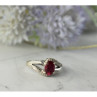 925 Sterling Silver Pink Topaz & Diamonds Ring Size 6