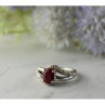 925 Sterling Silver Pink Topaz & Diamonds Ring Size 6