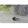 925 Sterling Silver Pink Topaz & Diamonds Ring Size 6
