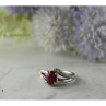 925 Sterling Silver Pink Topaz & Diamonds Ring Size 6
