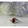 925 Sterling Silver Pink Topaz & Diamonds Ring Size 6