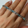 925 Sterling Silver Bracelet Aquamarine Length 7.5 in