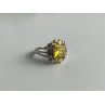 925 Sterling Silver Yellow & Purple CZ Ring Size 7