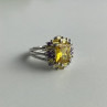925 Sterling Silver Yellow & Purple CZ Ring Size 7