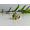 925 Sterling Silver Yellow & Purple CZ Ring Size 7