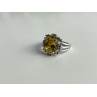 925 Sterling Silver Yellow & Purple CZ Ring Size 7