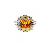 925 Sterling Silver Yellow & Purple CZ Ring Size 7