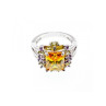 925 Sterling Silver Yellow & Purple CZ Ring Size 7