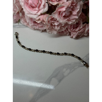 925 STERLING SILVER GOLD PLATED SAPPHIRE BRACELET LENGTH 7.5 in