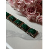 VINTAGE 925 STERLING SILVER GREEN JADE BRACELET LENGTH 7 in