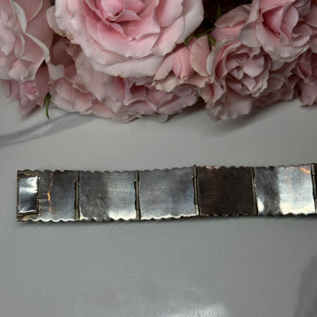 Vintage 925 Sterling Silver Green Jade Bracelet Length 7 in