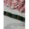 VINTAGE 925 STERLING SILVER GREEN JADE BRACELET LENGTH 7 in
