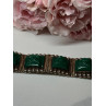 VINTAGE 925 STERLING SILVER GREEN JADE BRACELET LENGTH 7 in