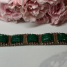 Vintage 925 Sterling Silver Green Jade Bracelet Length 7 in