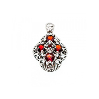 925 Sterling Silver Garnet Pendant