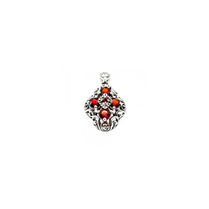925 Sterling Silver Garnet Pendant