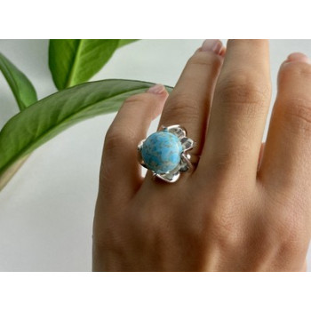 925 Sterling Silver Larimar Ring Size 6.75