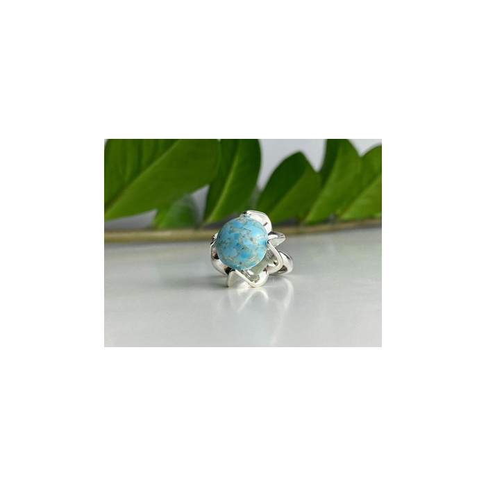 925 Sterling Silver Larimar Ring Size 6.75