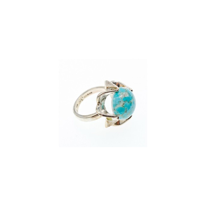 925 Sterling Silver Larimar Ring Size 6.75