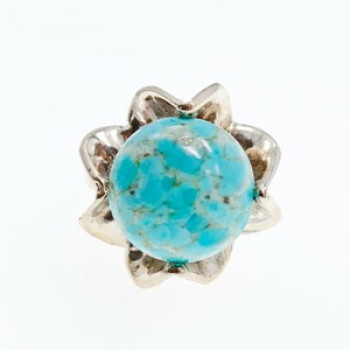 925 Sterling Silver Larimar Ring Size 6.75