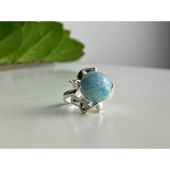 925 Sterling Silver Larimar Ring Size 6.75