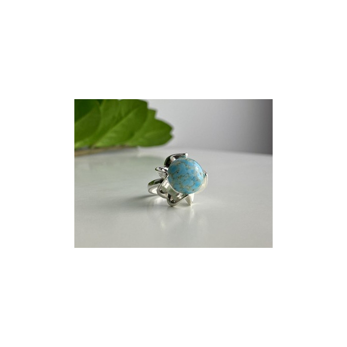 925 Sterling Silver Larimar Ring Size 6.75