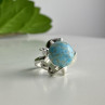 925 Sterling Silver Larimar Ring Size 6.75