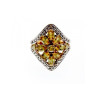 925 Sterling Silver Gold Plated Citrine Ring Size 5.5