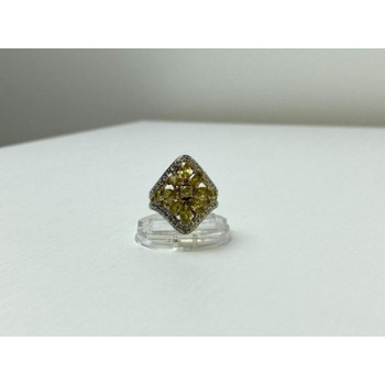 925 Sterling Silver Gold Plated Citrine Ring Size 5.5