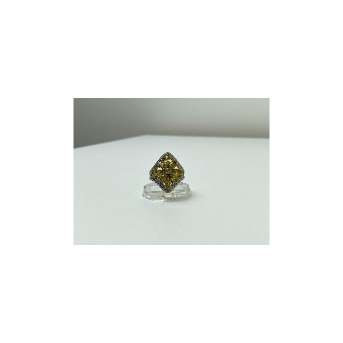 925 Sterling Silver Gold Plated Citrine Ring Size 5.5