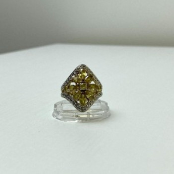 925 Sterling Silver Gold Plated Citrine Ring Size 5.5
