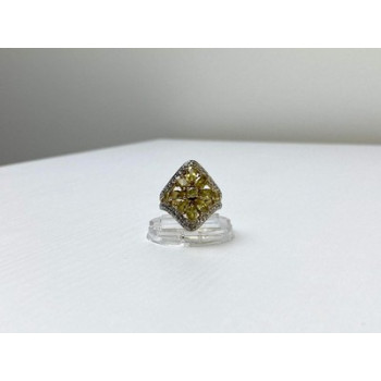 925 Sterling Silver Gold Plated Citrine Ring Size 5.5