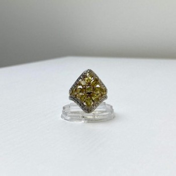 925 Sterling Silver Gold Plated Citrine Ring Size 5.5
