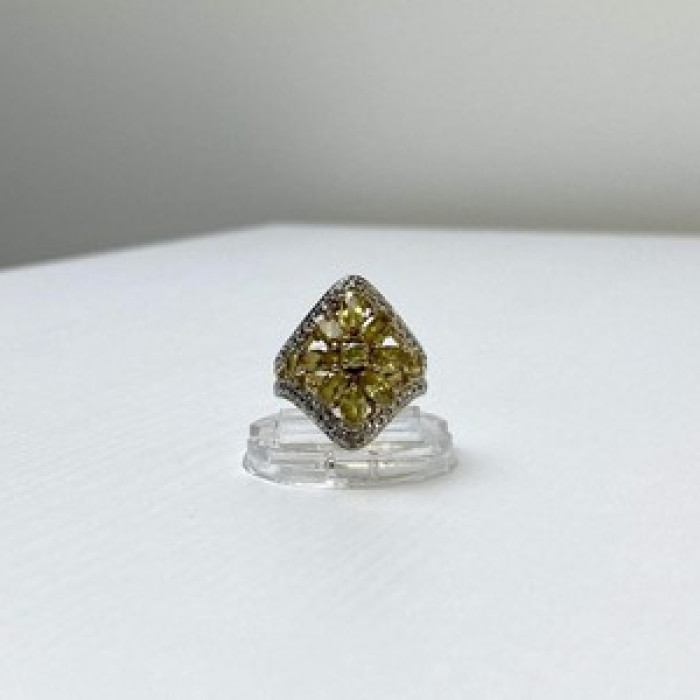 925 Sterling Silver Gold Plated Citrine Ring Size 5.5