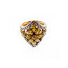 925 Sterling Silver Gold Plated Citrine Ring Size 5.5