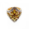 925 Sterling Silver Gold Plated Citrine Ring Size 5.5