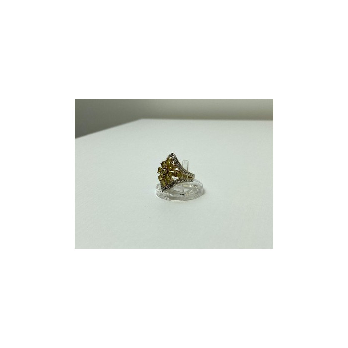 925 Sterling Silver Gold Plated Citrine Ring Size 5.5