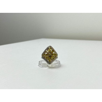925 Sterling Silver Gold Plated Citrine Ring Size 5.5