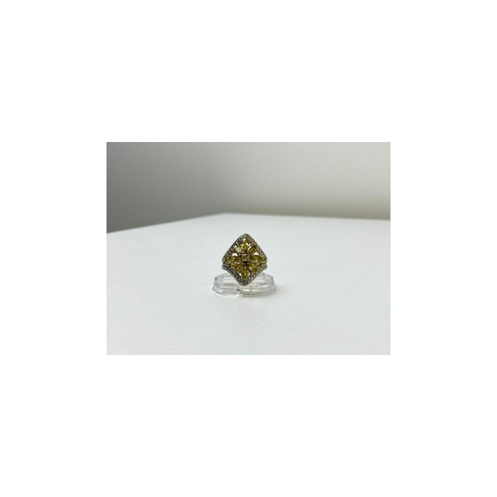 925 Sterling Silver Gold Plated Citrine Ring Size 5.5