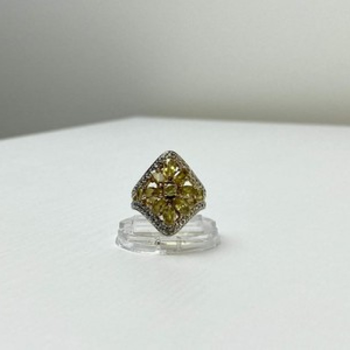925 Sterling Silver Gold Plated Citrine Ring Size 5.5