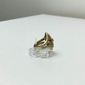 925 Sterling Silver Gold Plated Citrine Ring Size 5.5